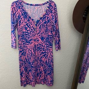 Lilly Pulitzer Blue & Pink Zebra T-Shirt dress